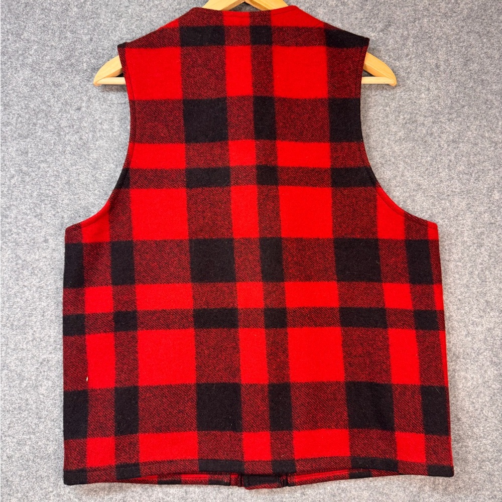 Filson Men's Red and Black Plaid Vest - Picture 8 of 10